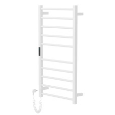 CAMPO електричний сушка для рушників L, 120W, 500*900мм, сталь 304, 10 перемичок (5-5) круг, стійки квадрат, таймер, термостат 70°С, blanco