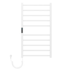 CAMPO електричний сушка для рушників L, 120W, 500*900мм, сталь 304, 10 перемичок (5-5) круг, стійки квадрат, таймер, термостат 70°С, blanco