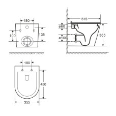 AXOR SHOWERS ручной душ 1jet, 1/2`, шлифованный никель