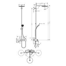 PULSIFY Showerpipe душова система 260 з термостатом на ванну