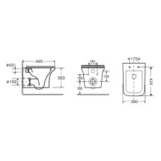 ELANTA Rimless унитаз подвесной 49*36*39,5 см, сиденье Duroplast Slim slow-closing