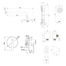 KUCERA система душова прихованого монтажу (VR-31105+VR-10140(S)+16100001+W100R5+S023CP+1617+25*26*70)