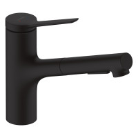 ZESIS M33 смеситель для кухни 150, 2jet , с вытяжным изливом , цвет черный матов
