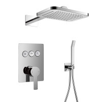 SMART CLICK система душевая скрытого монтажа, смеситель 2 функции, форма Q (ZMK101901101(NO:1-2)+ZMK101901101(NO:2-2)+ZMK101901202+ZMK101901221), хром