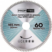 Пиляльний диск по дереву PROFI-TEC 185*20*60Т