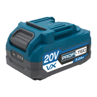 Батарея PROFI-TEC PT2030VX NEW (20 В / 3.0 Aг, високострумова, з індикатором та елементами 10C)
